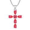 Colgante de Moda con Diamante en Forma de Pera con Forma de Cruz de Color, Callejero, Hip-Hop, Trendy, Combinable con Todo, Engaste en Garra con Colgante de Circón de Cristal Púrpura