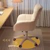 Cadeira de computador confortável para longas horas sentado para quarto de menina, cadeira de maquiagem, cadeira de mesa para uso doméstico com encosto, cadeira de estudo para dormitórios universitários