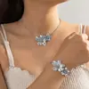 Collar ajustable con colgante de flor plisada de metal con pétalos de moda transfronteriza europea y americana para mujer, cadena de clavícula