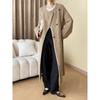 Cardigan de Lã de Coelho Mesclada Tricô Grosso Estilo Preguiçoso de Alta Qualidade Outwear Solto Longo Sn3501