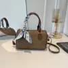 Bolso Boston Retro Floral Antiguo Decoración con Pañuelo de Seda Bolso Almohada Bolso Cruzado para Mujer Bolso de Hombro Casual con Temperamento para Mujer