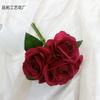 Rosa de imitación europea, 5 rosas búlgaras, accesorios de fotografía para bodas, flores falsas, comercio exterior al por mayor