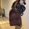 Estilo japonês outono e inverno retrô lã xadrez escola secundária mochila meninas estilo coreano estilo artístico estudante universitário mochila viajante mulheres