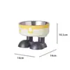 Protección de Cuello para Gato Tazón Alto Acero Inoxidable Anti-Boca Negra Comedero Antideslizante Anti-Vuelco Anti-Calentado Tazón para Perro Transfronterizo Mascota Tazón Individual