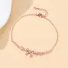 Pulsera Linday Dulce Estilo Ins con Zircón en Forma de Corazón y Colgante de Mariposa, Joyería de Regalo para el Día de San Valentín para Mujeres, Venta al por Mayor desde el Fabricante