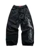 Pantalones Casuales de Moda Y2K Retro Europeo y Americano High Street Punk Estilo Oscuro Gótico con Estampado de Letras Estilo Ins