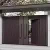 Puerta Artística Vertical de Aluminio Minimalista Moderna, Puerta Doble para Patio de Villa, Puerta de Reja de Aleación de Aluminio para Valla de Casa Autoconstruida