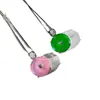 Collar con colgante de paz de ágata natural rosa flor de cerezo, diseño de nicho de lujo ligero, cadena para clavícula de paz para mujer