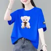 Comercio Electrónico Transfronterizo Comercio Exterior Ropa para Madres Verano de Edad Media Nuevo Estilo Camiseta de Manga Corta Holgada Adelgazante Talla Grande Versátil para Mujer