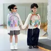 Nueva Muñeca Linda Divertida Mochila de Doble Hombro para Niños Diseño de Bloques de Color Costura Correas de Hombro Ajustables Mochila Escolar de Jardín de Infancia Bolsa Pequeña