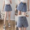 A-line Shorts Saia Falso Duas Peças Denim Shorts Saia Falso menina gordinha Barriga Fina Cobrindo Saia Cobrindo Quadril Saia De Cintura Alta