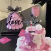 Bolo Dia dos Namorados Decoração Flecha Preta amor Acrílico Plug-in de Bolo Casal Confissão Decoração de Bolo