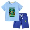 Camiseta para Niños 2026 Verano Nuevo Comercio Exterior Ropa para Niños Ins Estilo Coreano Algodón Manga Corta y Pantalones Cortos para Niños Conjunto de Dos Piezas