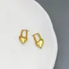 Pendientes de Moda Compactos en Forma de U Estilo Coreano y Japonés, Chapados en Cobre Dorado, Corazón Brillante, Simples y Únicos, Exquisitos y Versátiles para el Uso Diario