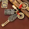 Latão Dinheiro dos Cinco Imperadores Pingente Chaveiro Zodiacal Doze Signos Chaveiro Atrator de Fortuna Ornamentos Acessórios para Reunião no Templo