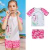 Traje de baño infantil Phibee Phoebe de elefante para niños, niñas, bikini de dos piezas de manga corta, traje de baño casual de tirantes, la primera generación de pelo