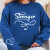 Moletons Impressos Mais Fortes Que a Tempestade Moletons Casuais Femininos Gola O Moletons de Outono Moda Top Xadrez