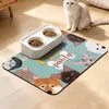 Linda alfombrilla de tierra de diatomeas de dibujos animados, especialmente diseñada para alimentar mascotas como gatos y perros, evita que la comida salpique, es fácil de limpiar, absorbente, resistente a las manchas y antideslizante