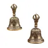 Campana de Latón, Campana Disolvente de Magia, Campana con Mortero Disolvente de Magia, Campana del Sutra del Corazón, Colgante de Campana de Cobre, Campana de Latón del Tíbet
