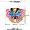 Pingente DIY Borboleta Pérola Olho Cruzado Aço Inoxidável Colar Fivela Oval Uva Feminino Acessórios de Joias Aço Titânio