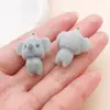 5 Tipos de Pingentes de Animais 3D Flocados de Resina, Divertidos e Fofos de Desenho Animado para Chaveiros DIY e Acessórios de Bolsa