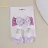 Set de Diadema Ancha para Bebé con Lazo y Calcetines Transfronterizo Europeo y Americano, Accesorios Suaves Elásticos para la Cabeza para Bebés y Niños Pequeños
