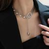 Collar con borlas de diamantes de moda coreana, cadena de clavícula distintiva que combina con todo, collar de cadena de lana ligero y de lujo de alta gama para mujer.