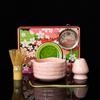 Popular Tazón de Cerámica para Matcha de Amazon con Pico, Set de Té Matcha de Crisantemo Japonés, Batidor de Té, Caja Colorida de 100 Piezas, Gama Alta