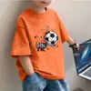 Nueva camiseta de manga corta de moda para niños Verano 2026, 100% algodón puro, para niños mayores