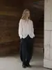 Bonita Camisa de Ramio Bordada Estilo Francés de Cuello V Transparente con Encaje y un Toque de Ensueño 2026Ss