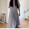 Talla Actualizado básico combinable para verano fresco color liso holgado estilo mopa vestido camiseta falda larga 5 colores