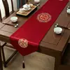 Toalha de Mesa de Casamento com Caminho de Mesa de Caractere Dupla Felicidade Vermelho, Capa para Mesa de Centro e Mesa de Jantar, Decoração de Quarto de Casamento, Noivado de Casamento, Arranjo de Casa Nova Estilo Chinês