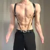 Lencería sexy Loubei con doble tirante, traje de bondage de cuero, body de una pieza integrado con correas versátiles