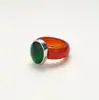 Anillo de Huevo de Ágata Verde Estilo Retro, Exquisito Elegante, Anillo de Jade de Lujo Accesible, Anillo de Diseño de Nicho para Mujeres