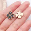 20 Estilos de Flor de Cerezo Negra con Goteo de Aceite Rosa Accesorios para Joyería DIY Aleación Collar Pulsera Colgante Llavero Transfronterizo