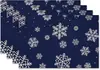 Manteles navideños transfronterizos 4 juegos de platos de cena tazas con tapetes termoaislantes Manteles decorativos para la atmósfera de las fiestas navideñas