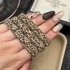 Elástico de Cabelo Estampado de Leopardo Estilo Ins Retrô Coreano para Mulheres, Elástico para Rabo de Cavalo, Corda para Coque, Novo Modelo Durável para Adultos