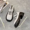 Zapatos Mary Jane, zapatos de mujer de plataforma gruesa de moda que aumentan la altura, nuevo estilo primavera 2025, zapatos pequeños de cuero estilo británico retro súper populares, estilo francés