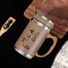 Taza termo Yixing salud arena púrpura interior taza con asa para té hombres de mediana edad oficina regalos de empresa fabricantes venta al por mayor