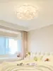 Lustre de Quarto de Designer Italiano, Luminária Moderna Minimalista em Forma de Pétala para Quarto Principal, Luminária Romântica Estilo Creme para Quarto de Menina