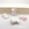Gatinho de Vestir Desenho Animado Corpo Inteiro Laço Fofo Gato Kt Capa de Celular DIY Cabeça de Cola Cremosa Acessórios de Resina Material