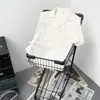 Camisa de Manga Corta con Cuello Cubano y Cortes de Verano para Hombre Estilo Japonés Retro Diseño Literario de Nicho Camisa Casual Fresca y Versátil