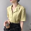 [Serie de personalización elegante de Rongzheng] Camisa corta 100 % lino para mujer, nueva blusa versátil y estilizada.