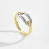 Anillo Abierto Ajustable Andy Wen para Mujer, Combinación de Colores Dorado y Plateado, Diseño Geométrico Irregular para el Dedo Índice