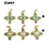 Wt-P2036 Turquesa Natural y Perla de Agua Dulce Incrustados Hot Exportación Mayorista Accesorios Semi-Terminados Colgante