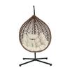 Cesta Colgante para Exterior Patio Balcón Ocio Silla Colgante Hogar Ratán Nido de Pájaro Estilo Colgante Tranquila Anticorrosión Moderna Simple