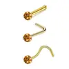 Atacado Transfronteiriço Moda Europeia e Americana Simples Aço Inoxidável Cravejado com Diamante Bola de Argila Macia Haste Reta Haste L Piercing de 5 Palavras Joia Cravo de Nariz