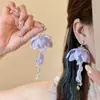 Brincos de Pérola com Flor em Tecido Prata de Verão Estilo Férias Doces Frescos Únicos de Alta Qualidade para Mulheres