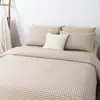 Serie de Fundas de Edredón de una Pieza Tamaño Matrimonial, Algodón 100% Puro, Estilo Japonés, Color Sólido Tejido, Algodón Lavado, Agradable para la Piel y Suave