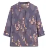 Camisas Finas de Primavera e Outono para Idosas da Vovó, Conjuntos Femininos de Verão com Manga Três Quartos, Roupas de Outono para Meia-Idade e Idosos